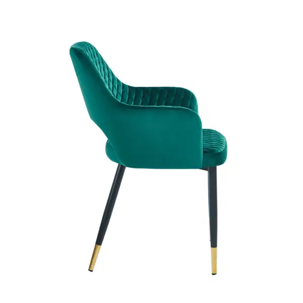 Krzesło tapicerowane zielone K3-FX bok